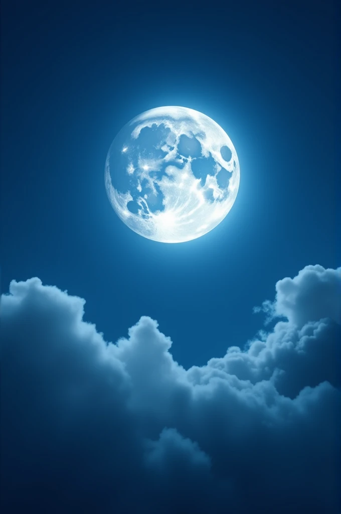 Full moon with blue sky background