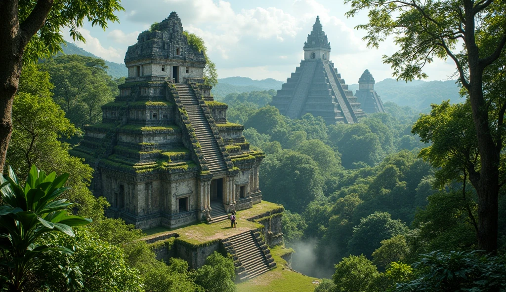 tikal of guatemala in the middle of a forest, no deformatin, high quality
