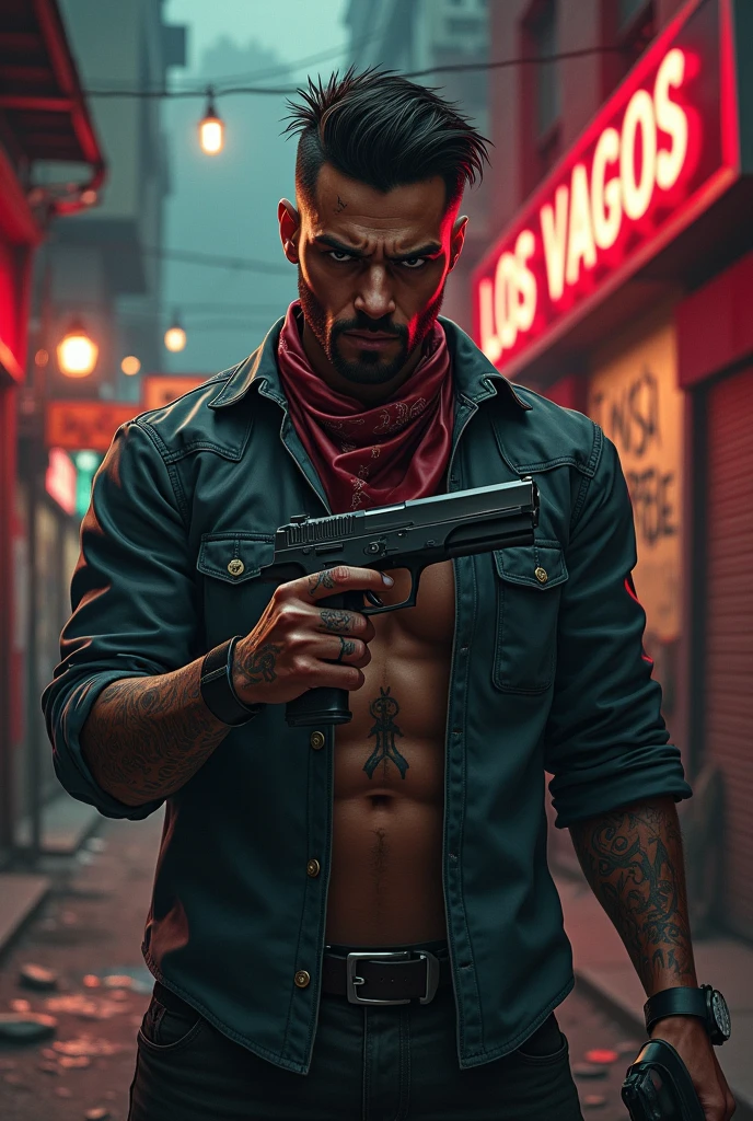 man with a cigarette in his mouth and a tattoo on his chest, inspired by Hedi digital realistic 4k, high quality portrait, ultra-realistic cyberpunk art 8k