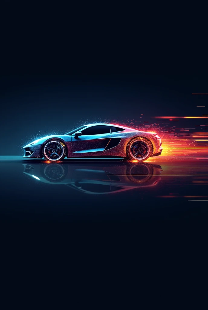 Create a logo that says Auto Cor, that has a clock inside a modern car with flashes