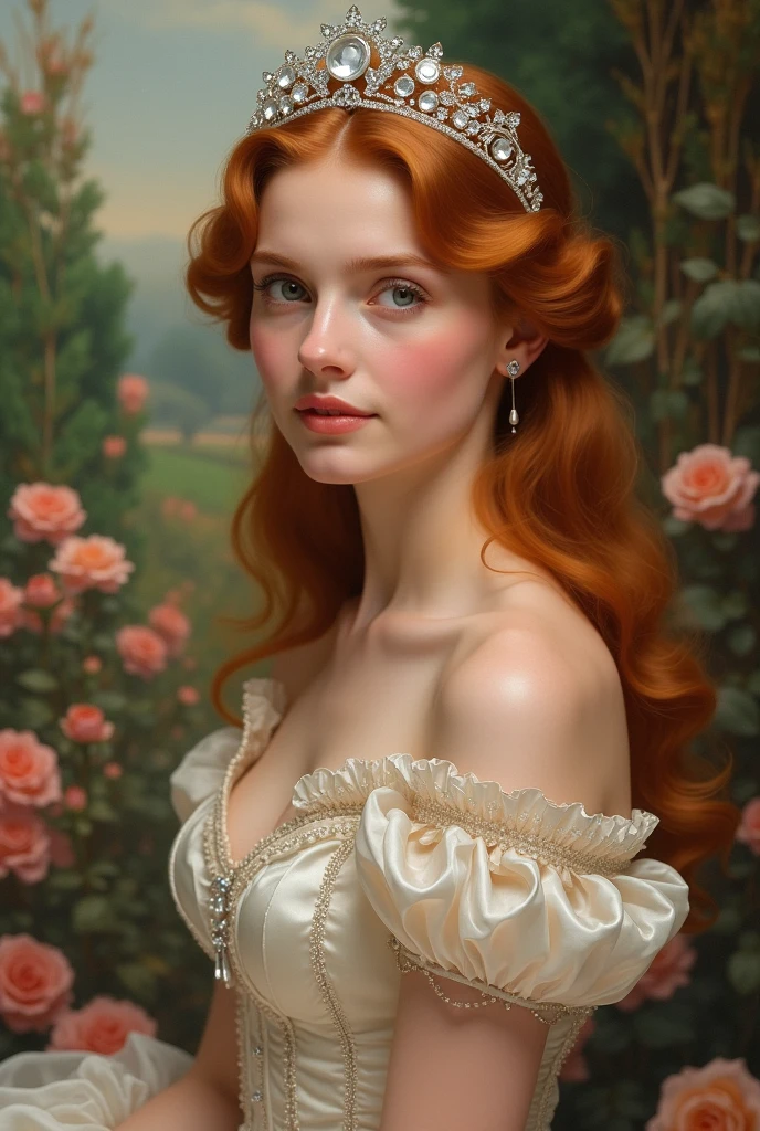 I want you to show me Lady Di with tiara, small nose, ginger hair, 19 years old and TOO LIKE LADY DY