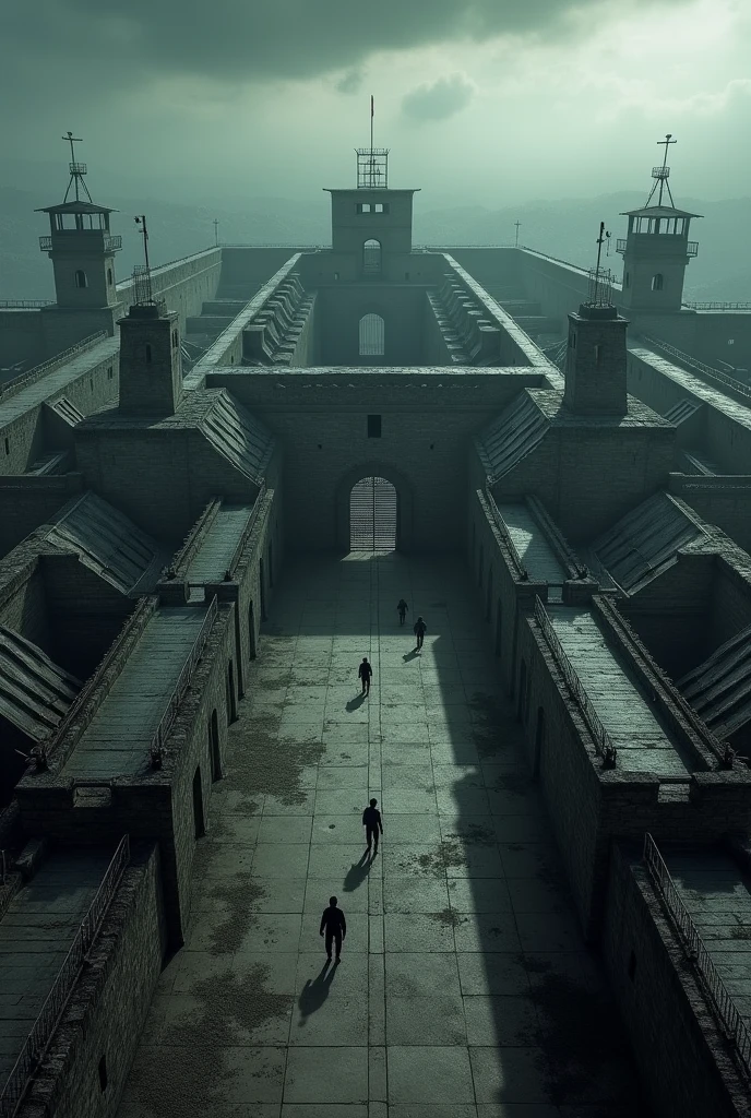 Create a map from above of prison with death row for a role play game