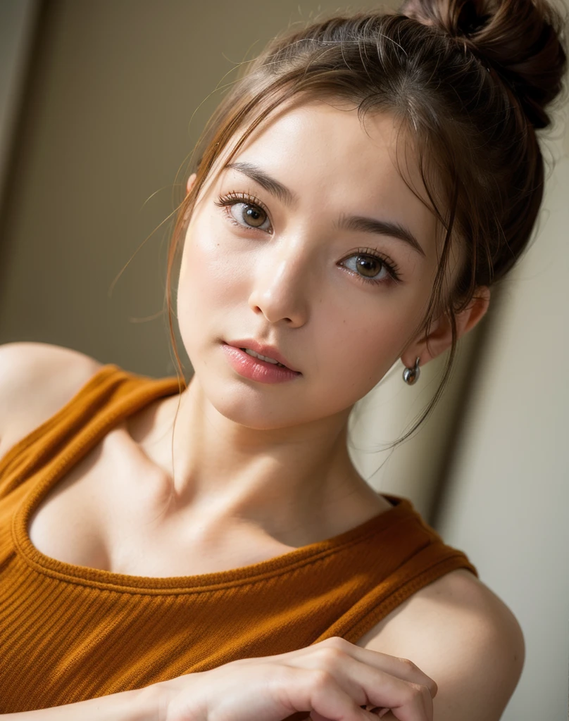 Highest quality, Face Focus, Soft Light, Ultra-high resolution, (Realistic:1.4), RAW Photos,
1 Japan, alone, cute, (pupil, light in your eyes), Beautiful face in every detail, (Small Box),(High resolution detail of human skin texture),
(Long Hair),
indoor,
(Portraiture)Large Breasts, Brown Hair, Hair Bun, Sportswear,Gym,Sweat,Wet, boxing,