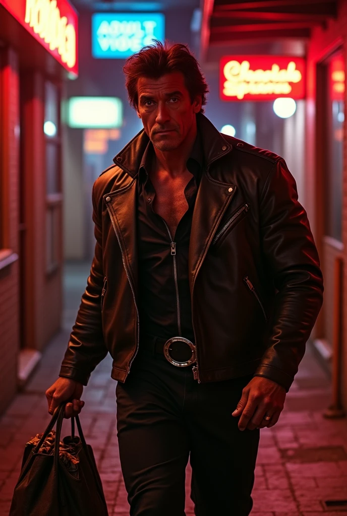 Now create silvester stallone stealing and another image playing the role of adult video