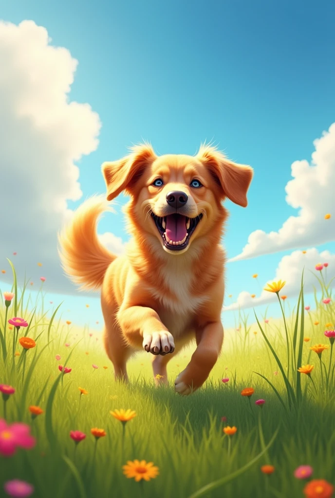 um cachorro feliz