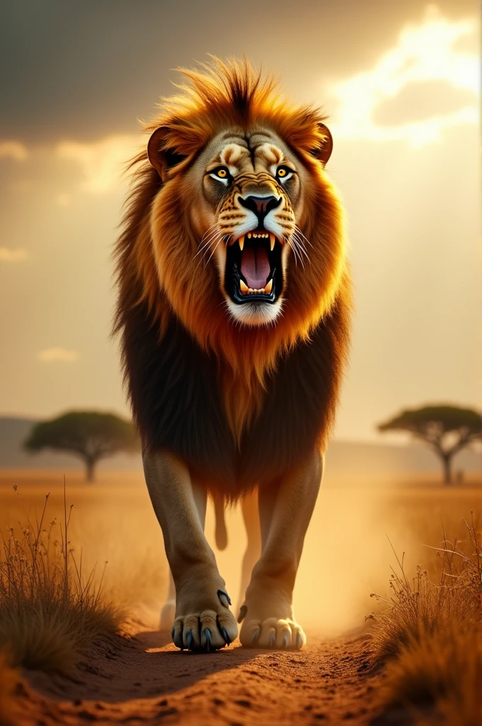 angry lion