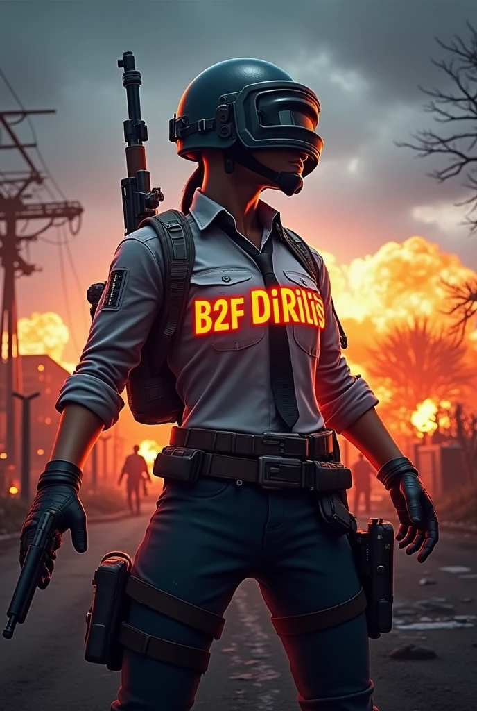 Pubg player with name on screen B2F DiRiLiS