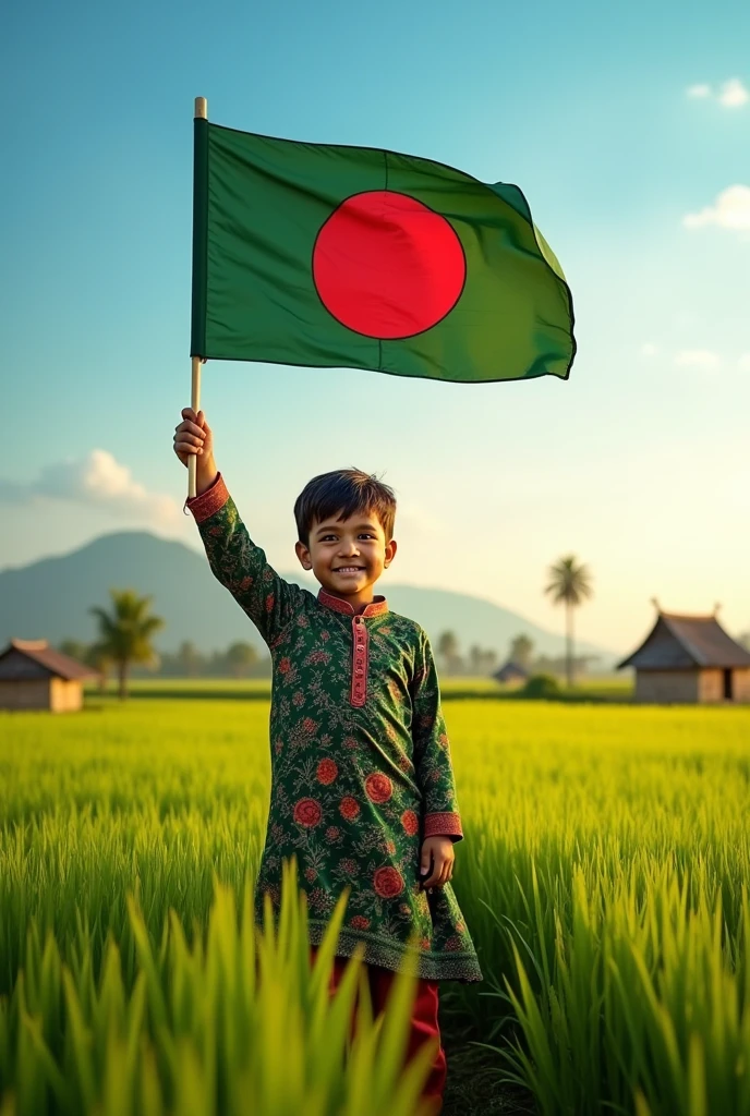 BANGLADESHI BOY WITH BANGLADESH FLAG