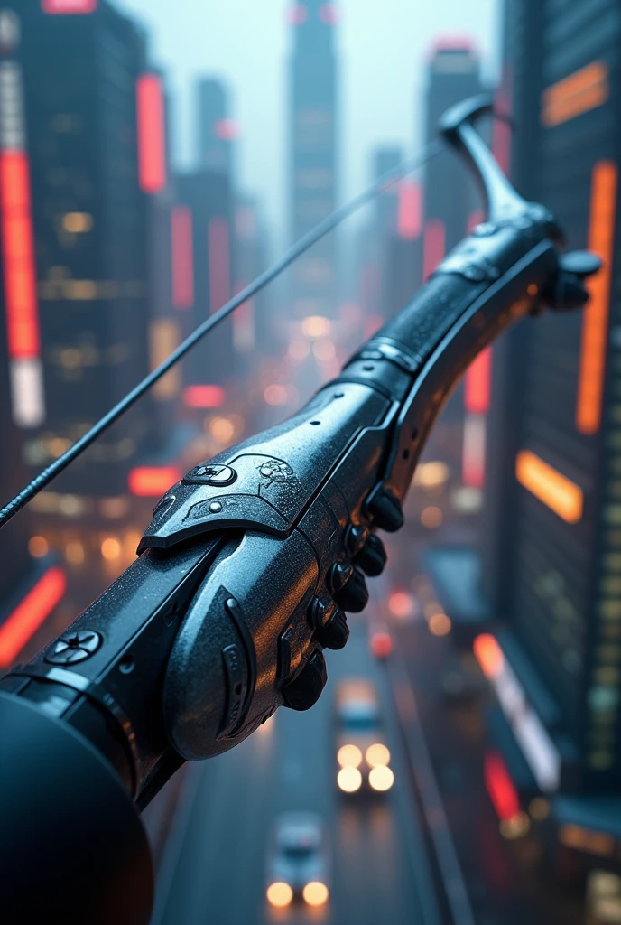 Silver futuristic metallic bow