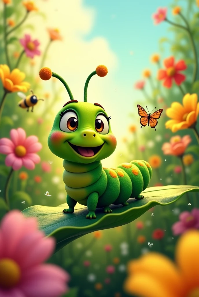 Cartoons for the story of a caterpillar