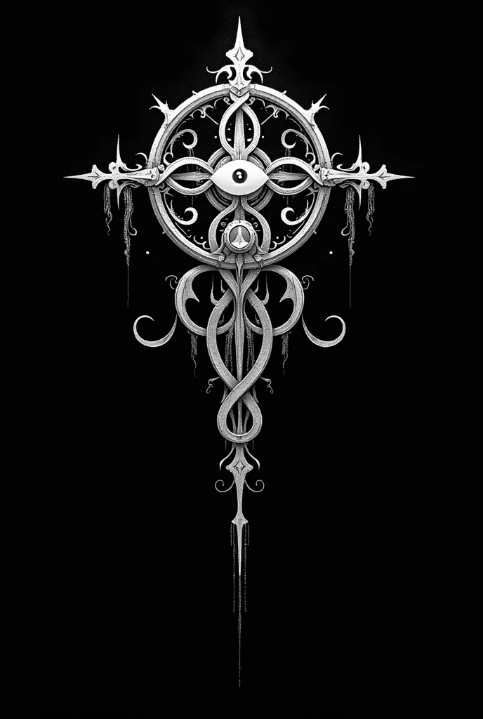 ocult religion logos white with black background creepy