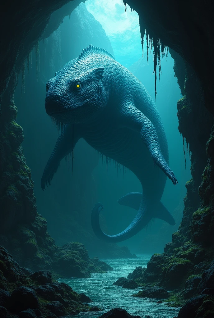 A beast that is a combination of a basilisk and a whale, Taking into account its meaning in medieval times. A more medieval style
