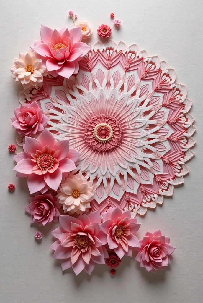 Mandala type, I want a sketch of pink flowers or some nice proposal to embroider with wool and by hand and half of it colored and the other half to follow the coloring only drawn on a square fabric, that the base is a nice color but by no means black And that in the center it says:
Guillermo and Juana Cargonte In honor of the Virgin of the Snows of Umamarca and finally say: Rdo. Sachi Mady Quispe Chipana 