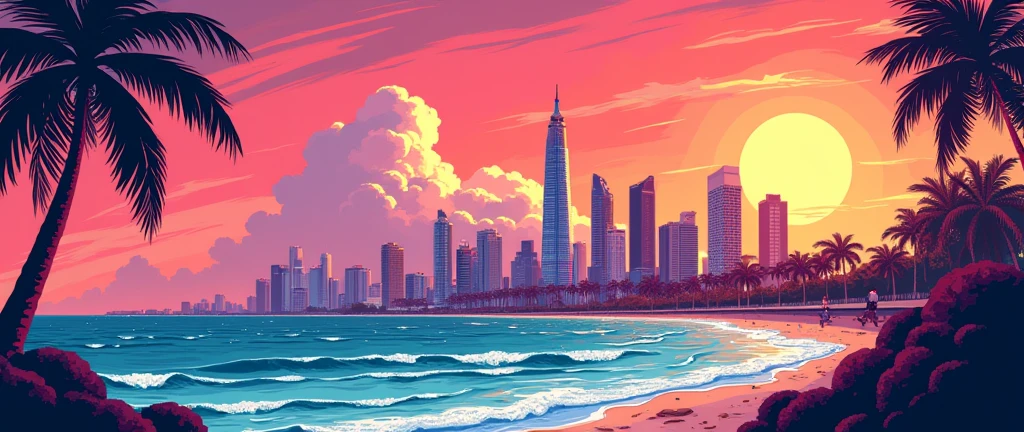 (((sky))) with clouds and the sea, vice city gta