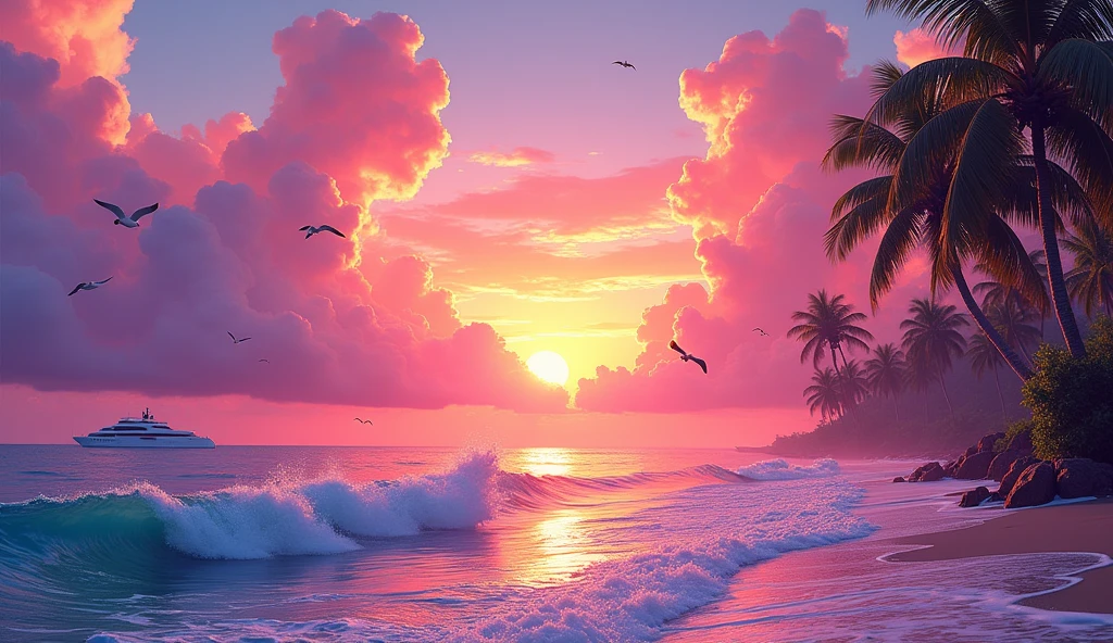 (((sky))) with clouds and the sea, vice city gta
