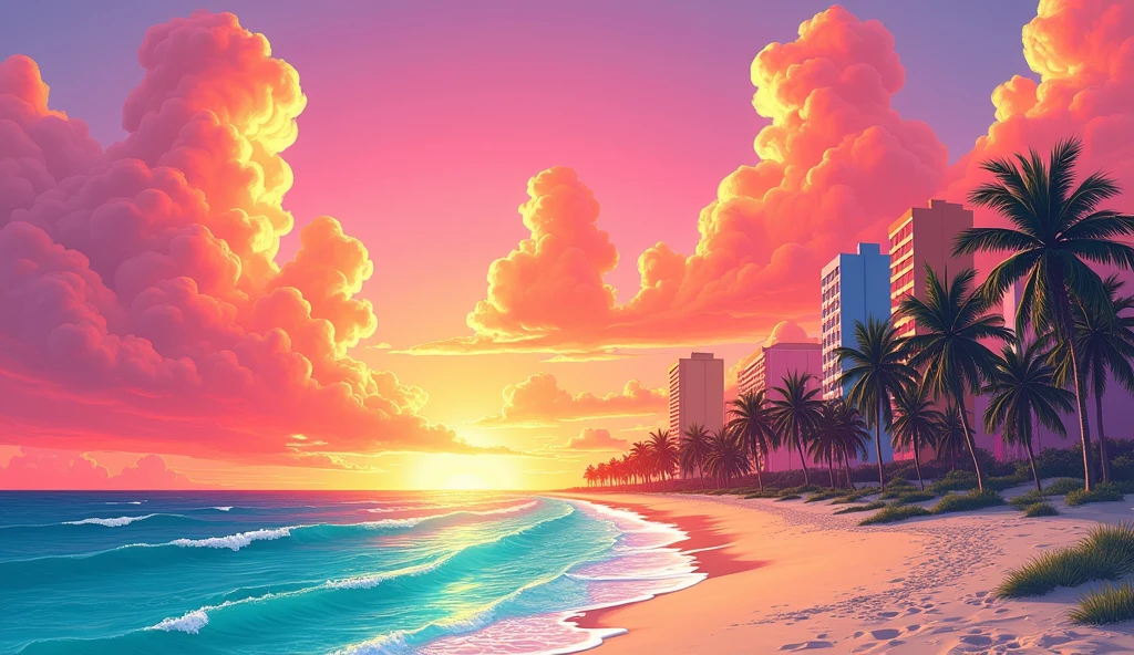 (((sky))) with clouds and the sea, vice city gta