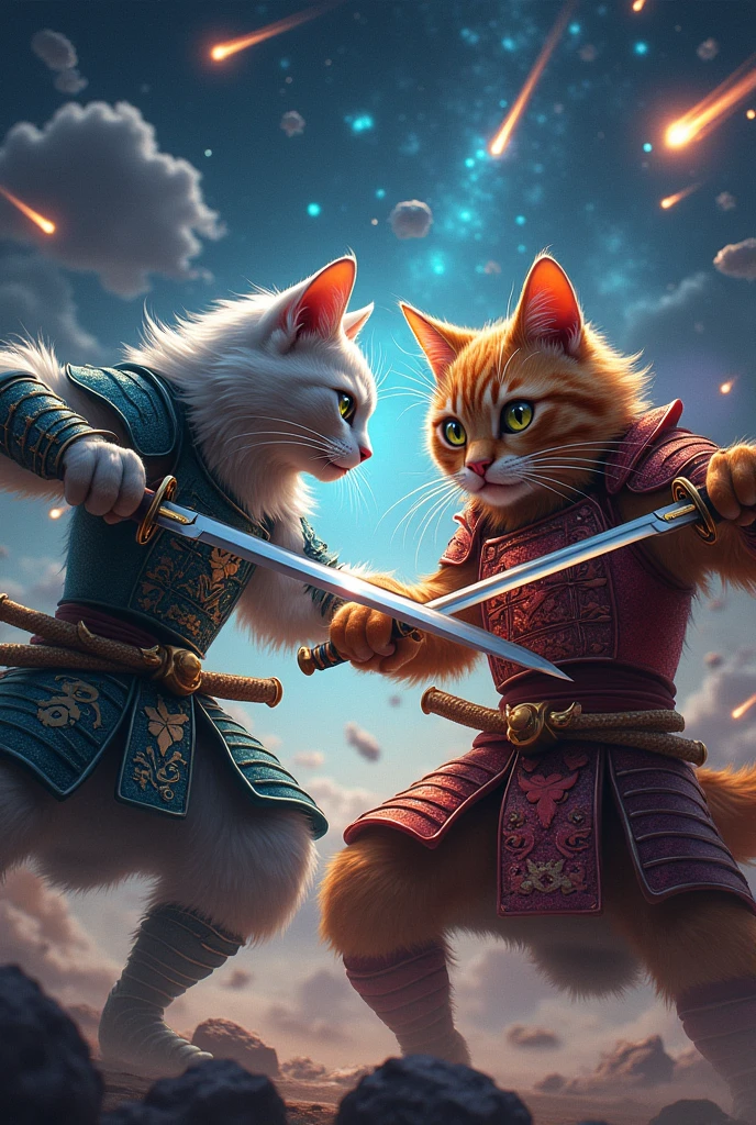 You're a samurai cat Now you're fighting another samurai cat in space Now you're fighting a meteor shower