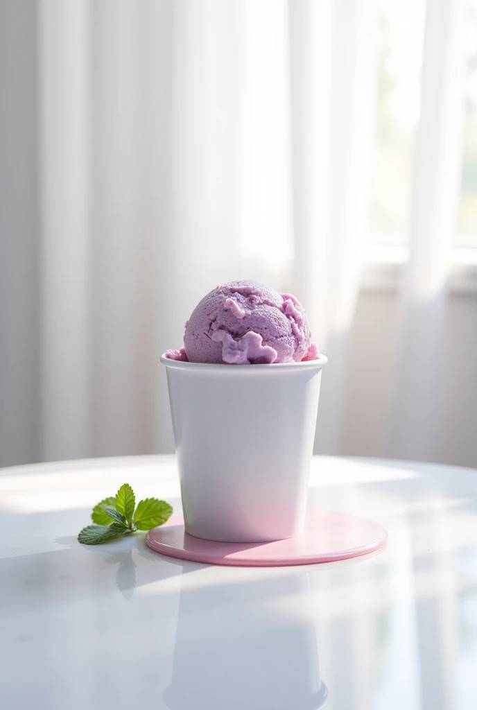 minimalism ice cream cup melted