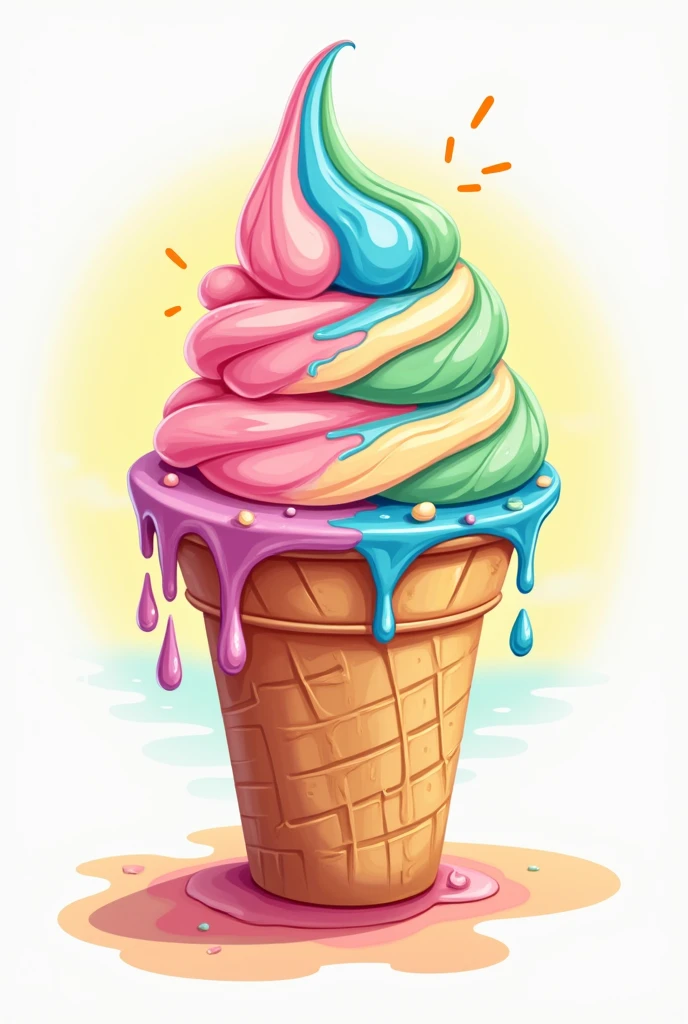 logo ice cream cup melted