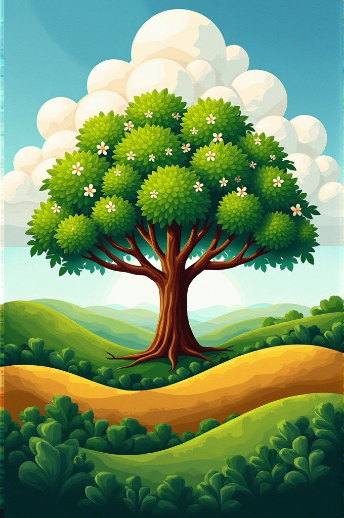 Create an image of the flag of Feira Nova do Maranhão, replacing colors with elements of nature