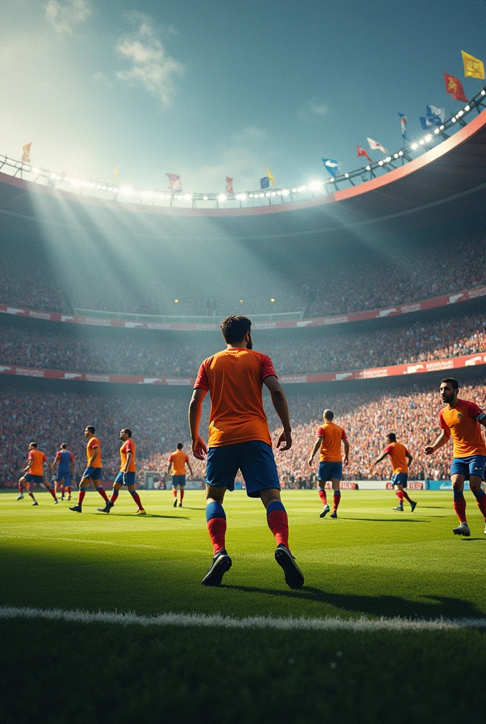 Create an image with more than a thousand football players as if it were an image to find the player