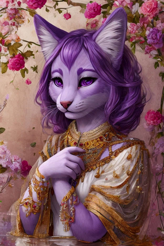a purple cat