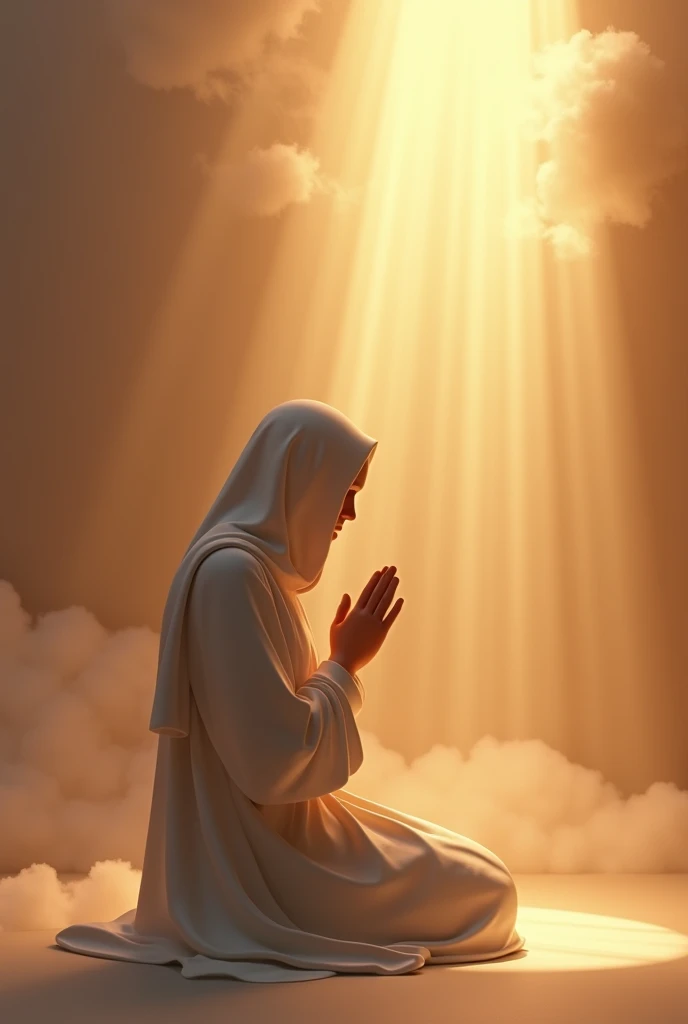 A 3D praying person for a Christian presentation