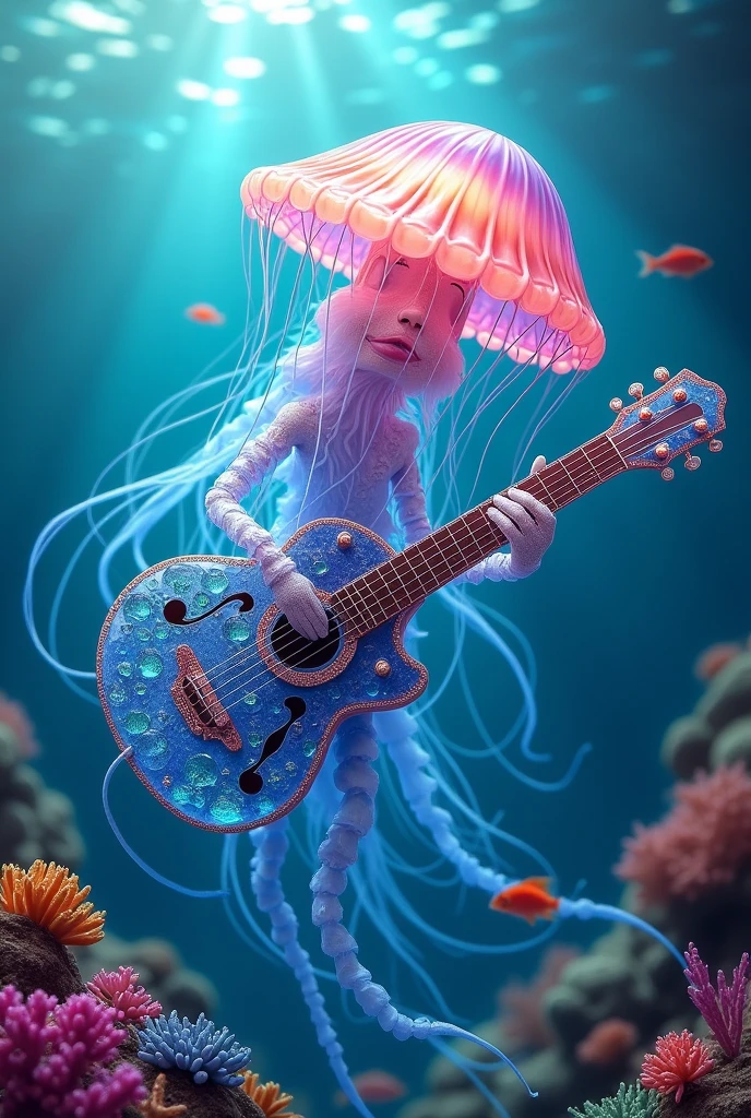 A Jellyfish playing guitar