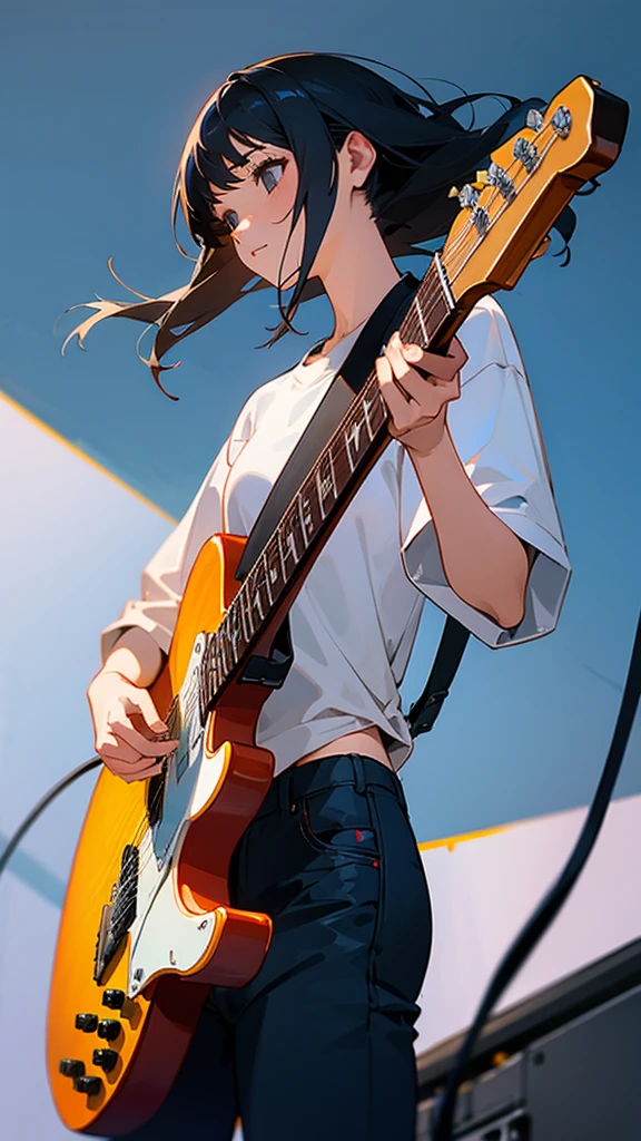 Girl playing guitar