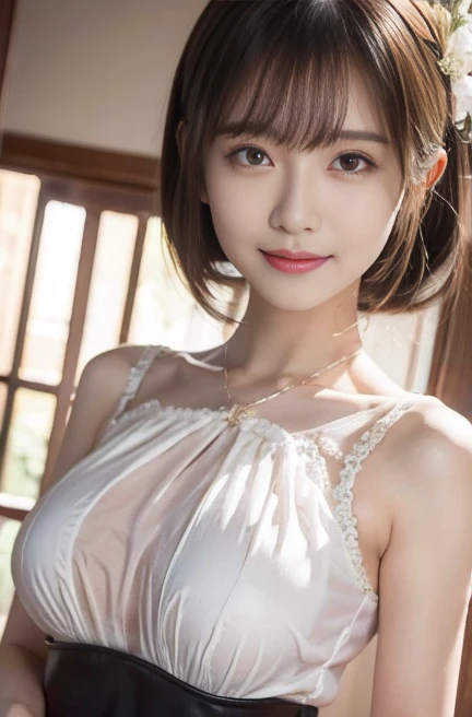 ((highest quality、best image quality、ultra high resolution、Drawn in ultra high definition、alone、look closely at the camera、light colored eyes))、(1 girl:1.9)、(short bob),(see-through costume: 1.4),(smile: 1.4),(nipples are visible: 1.4), (pussy line: 1.4), squatting position、、(on stage:1.2)