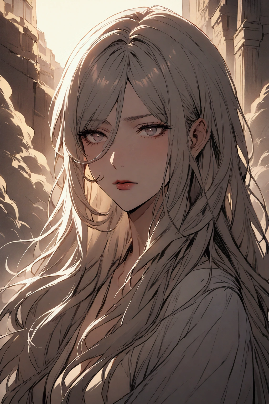 womanly face man with long hair