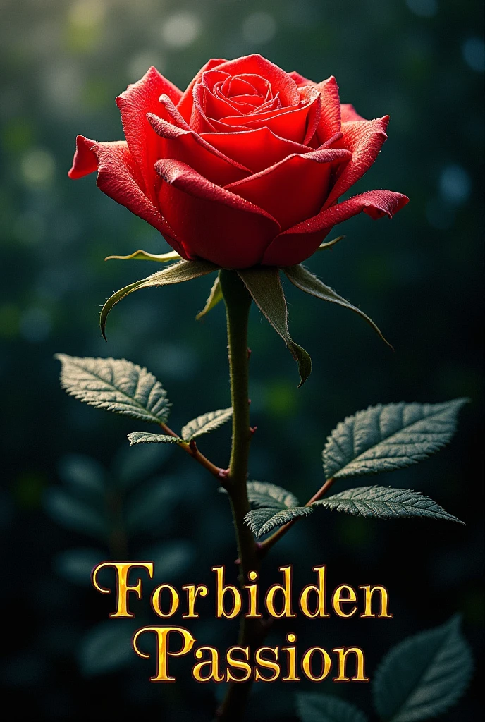 A book cover forbidden passion Rose with thorns