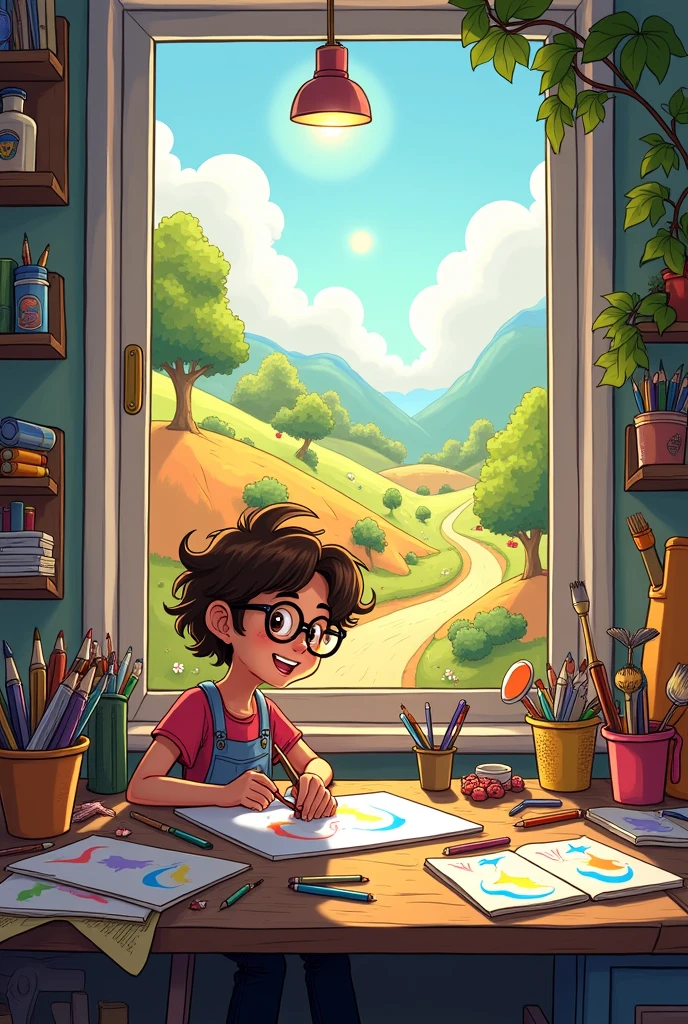 Easy comic drawing with perspective, light and shadow