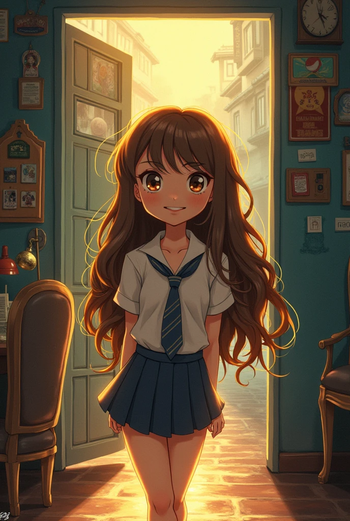 It was a bright morning in the small town of Lota, and Emily woke up with a mix of excitement and nervousness. Today was the day of the long-awaited excursion to the Chiflón del Diablo mine, and everyone in his class was excited. With her brown hair shining that almost looked like chocolate in the sunlight, as long as a giant piece of gum, He got out of bed and looked around his room decorated with many anime posters., sleeves, manhwas and K-pop groups. He started dressing in his school uniform; Emily didn&#39;t like wearing skirts. Minutes later, while her mother combed her long hair, I listened to her tell stories about the mine that her friends had heard at school..