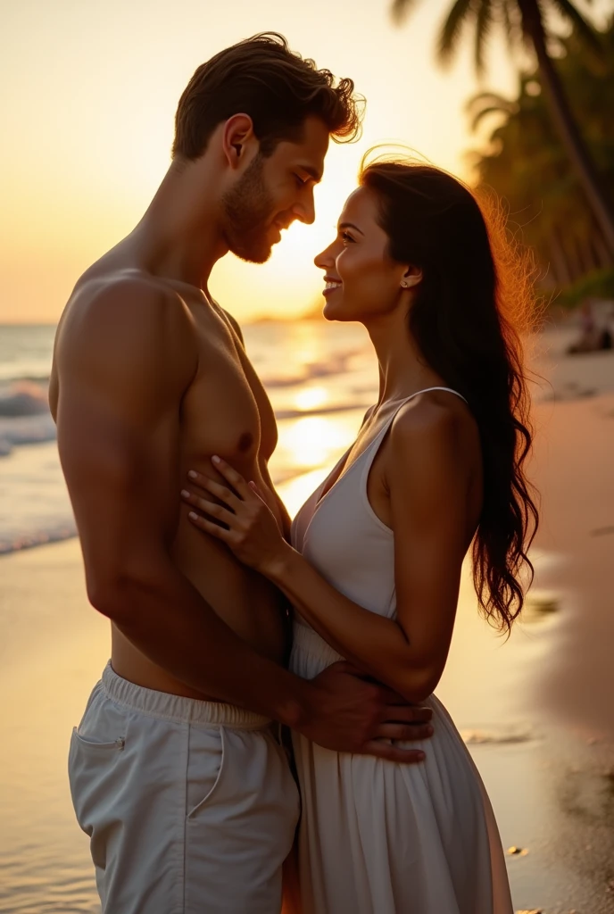 she touches the bottom of his stomach