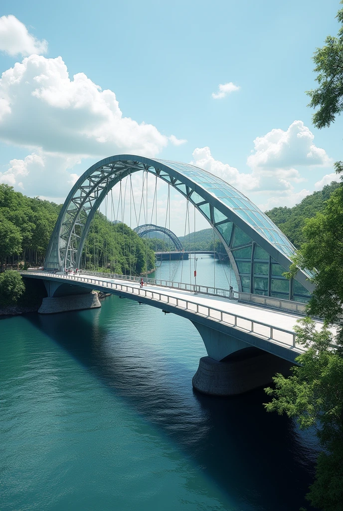 Create an image of a bridge using polycentric curves 
