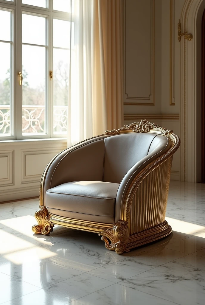 Create a piece of furniture that combines three styles, neoclassical, modern and futuristic.