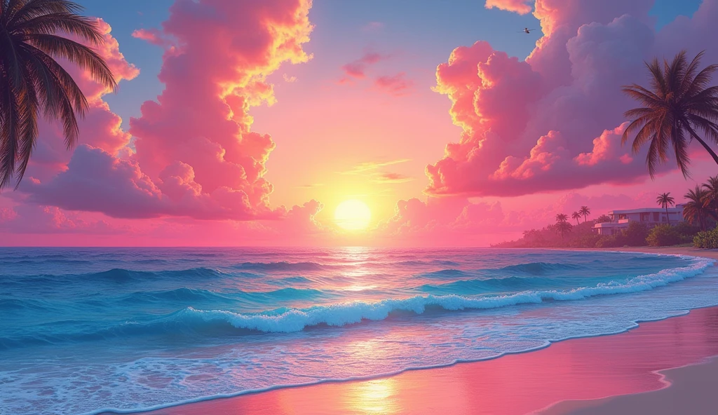 (((sky))) with clouds and the sea, vice city gta