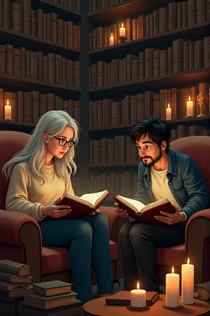 Characters from intensely reading book