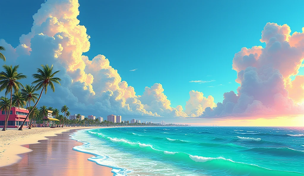 (((sky))) with clouds and the sea, vice city gta