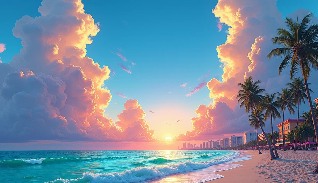 (((sky))) with clouds and the sea, vice city gta