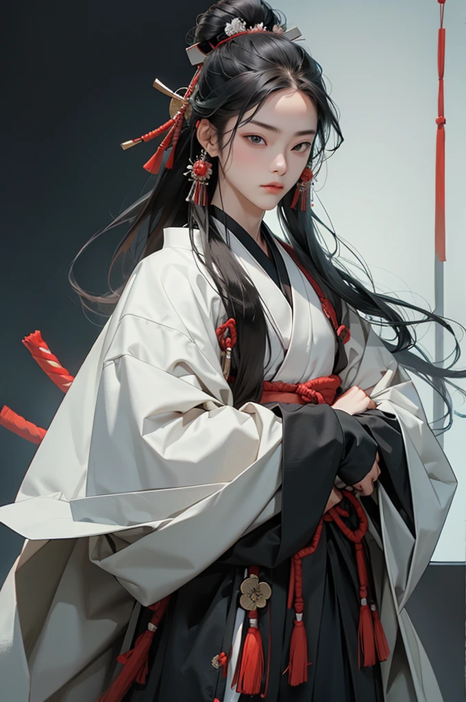 cool, samurai, boy, long hair, samurai outfit, 