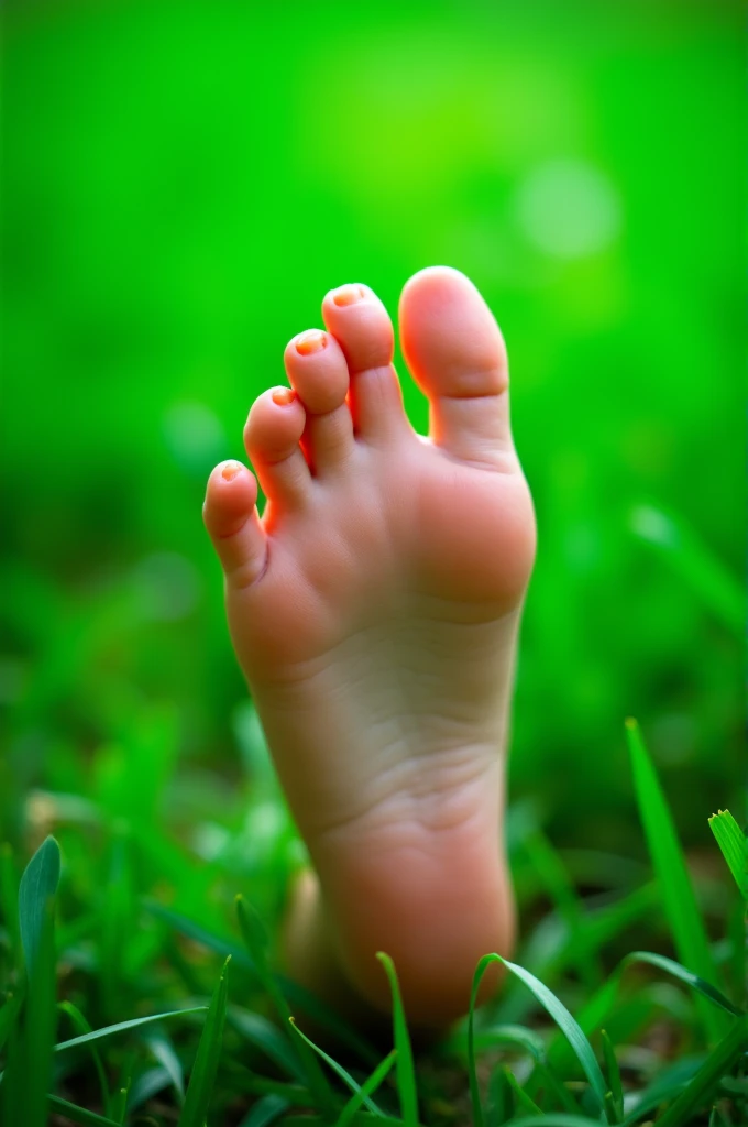 Human life toes foot six toes shown picture background green
