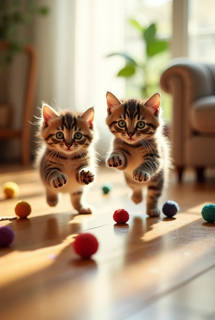 Cats playing 
