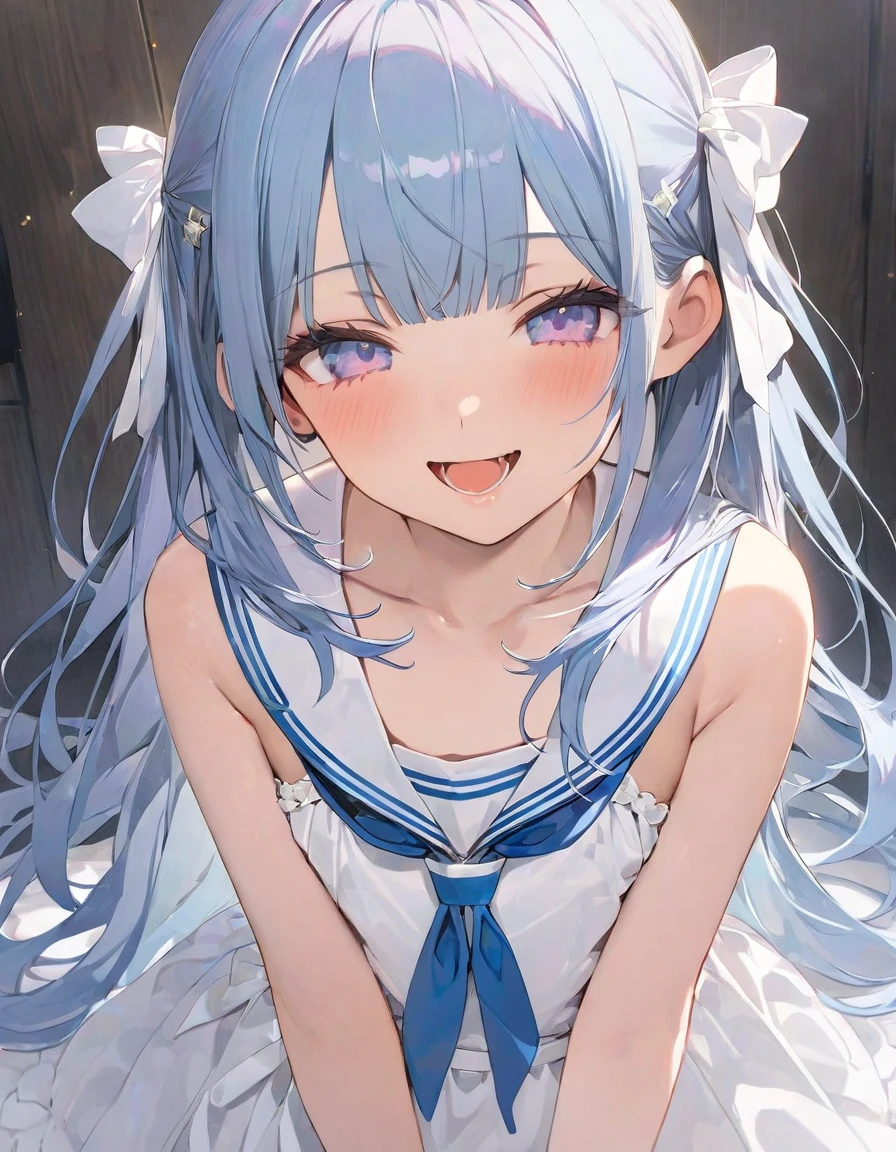 masterpiece, best quality, extremely detailed, (illustration, official art:1.1), 1 girl ,(((( light blue long hair)))), ,(((( light blue long hair)))),light blue hair,, long hair ((blush)) , cute face, , masterpiece, best quality,(((((a very delicate and beautiful girl))))),Amazing,beautiful detailed eyes,blunt bangs((((little delicate girl)))),tareme(true beautiful:1.2), sense of depth,dynamic angle,,,, affectionate smile, (true beautiful:1.2),,(tiny 1girl model:1.2),)(flat chest), score_9, score_8_up, score_7_up, high res image,masterpiece,best quality,
1 girl,serafuku,
nipple pull,nipples tweak,,nipple clip,
,tareme,anime face,closed eyes,open mouth
,,straight hair,
