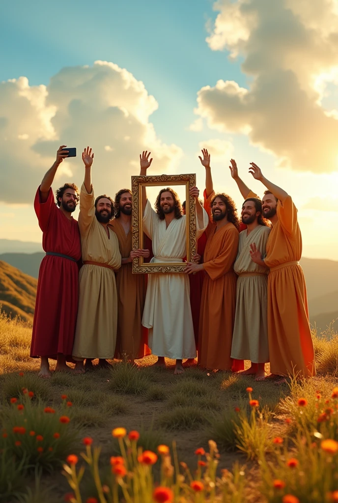 jusus taking a selfie with the apostles
