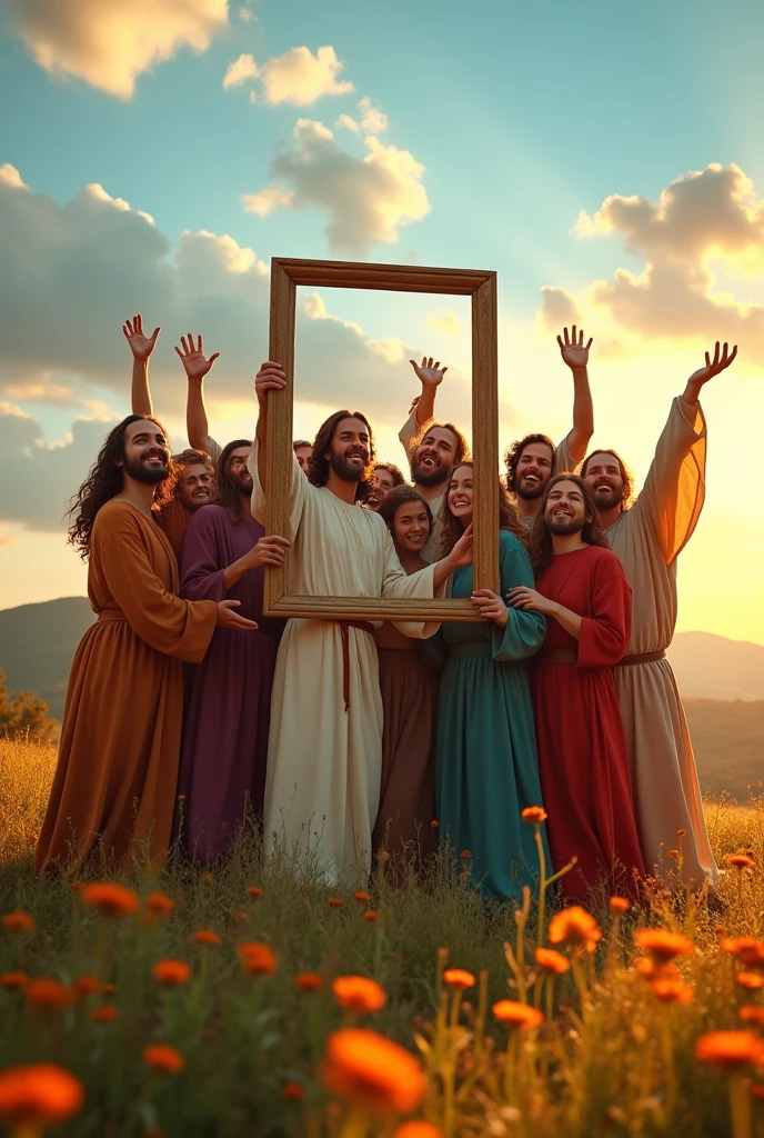 jusus taking a selfie with the apostles