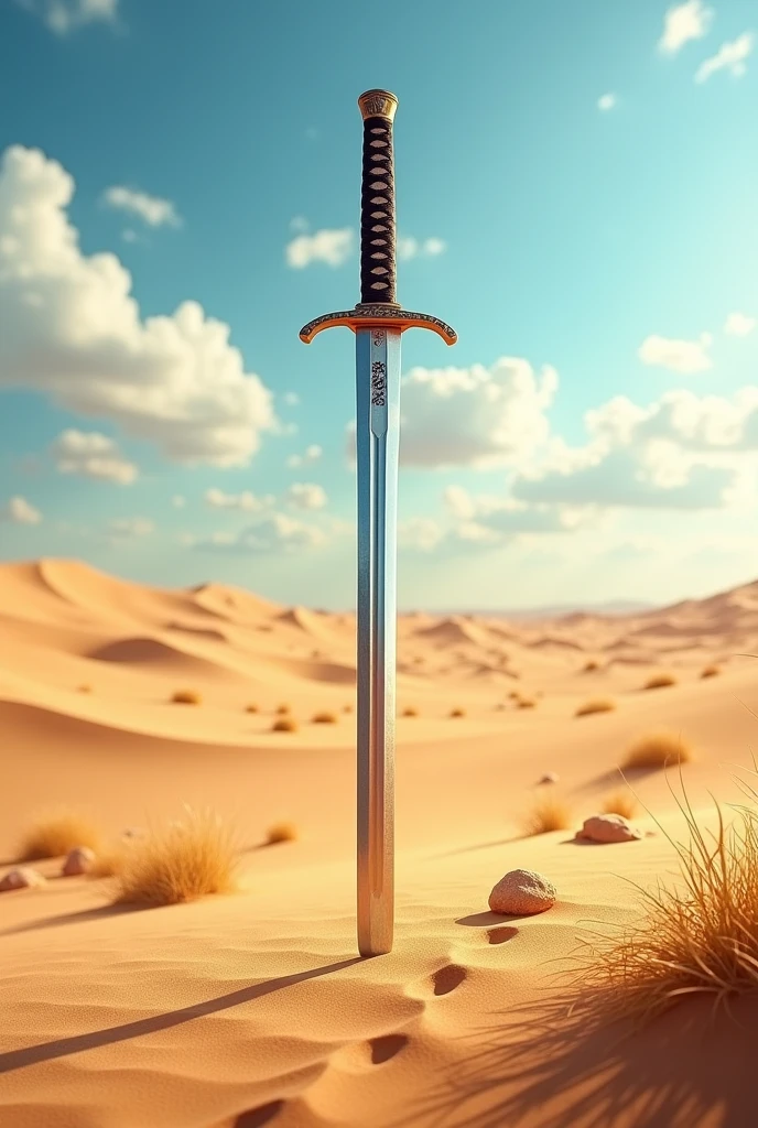 Katana sword ,the desert background