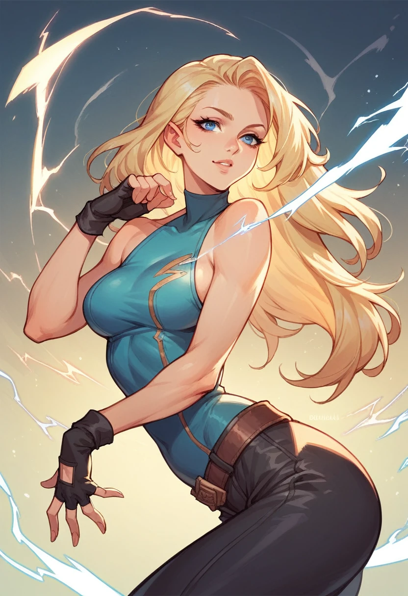 sexy, abs, tights, feet, sweating, pov, smoking, smoker, muscled girl, large breast, large hips, blond hair, straight long hair, blue eyes, more smoke, blue legging, open breast, wrestling, she's wet, with cigar, showing off, standing still, show biceps