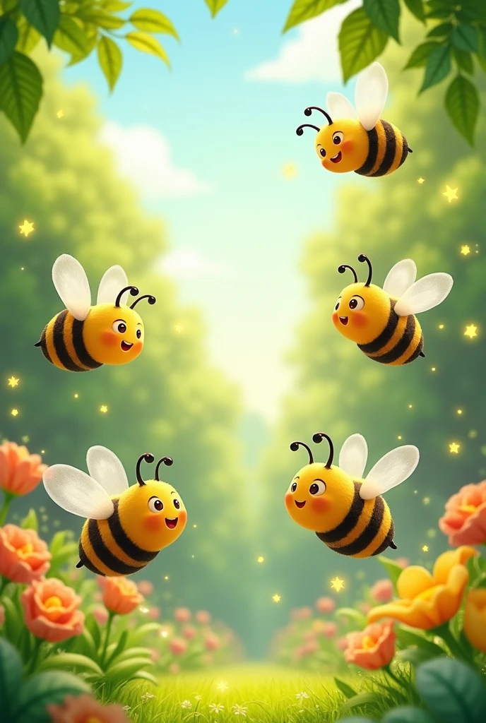 Frame for cutting animated bee leaves